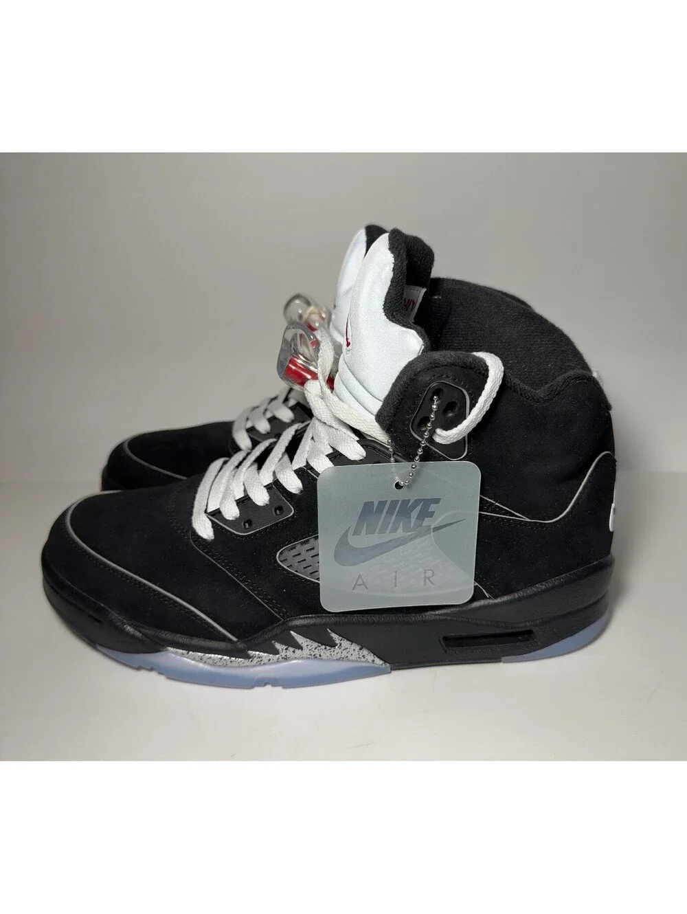 Nike Air Jordan 5 Retro Sneakers Metallic Black White US Size 9 with Box